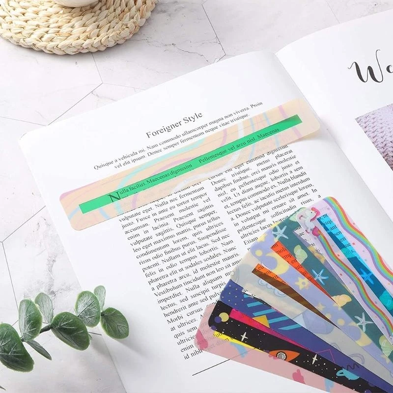 Y5LB 8 Pieces Guided Reading Strips for Students Reading Colorful Text Overlays