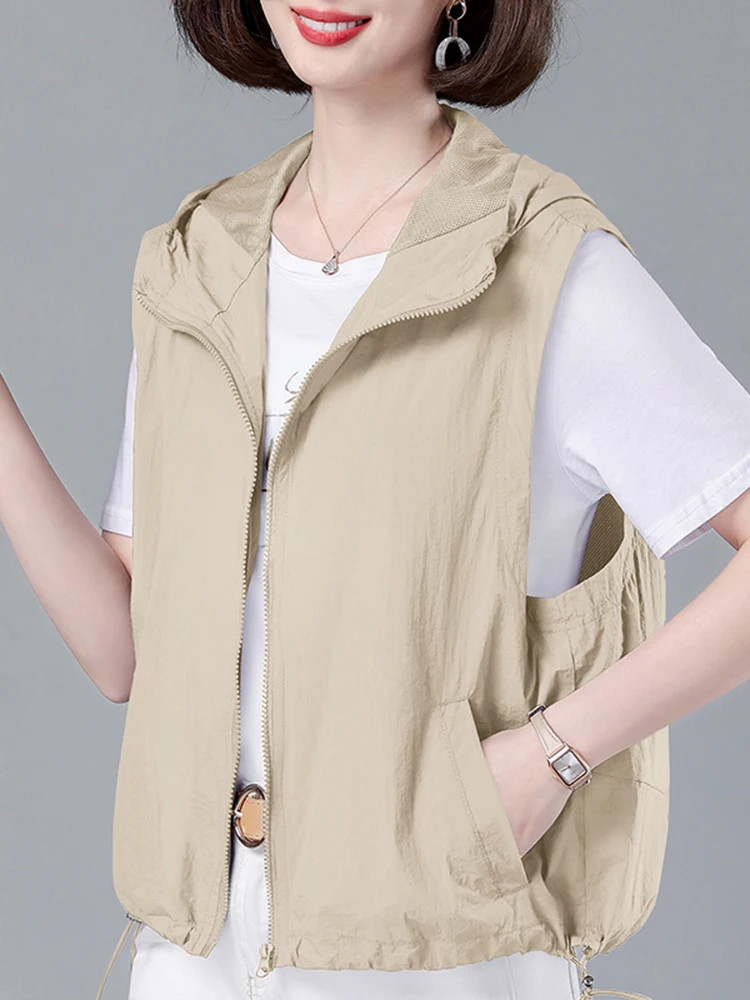 

Женская легкая дышащая куртка с капюшоном, летняя новинка, защита от солнца, повседневный универсальный топ из нейлоновой ткани