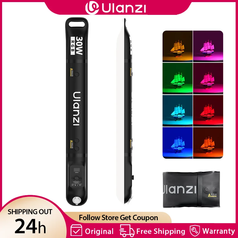 Ulanzi LA30 30W Handheld RGB Air Tube Light 2500-10000K Magnetic Inflatable Stick Light APP Control TPU 5000mAh for Live Vlog