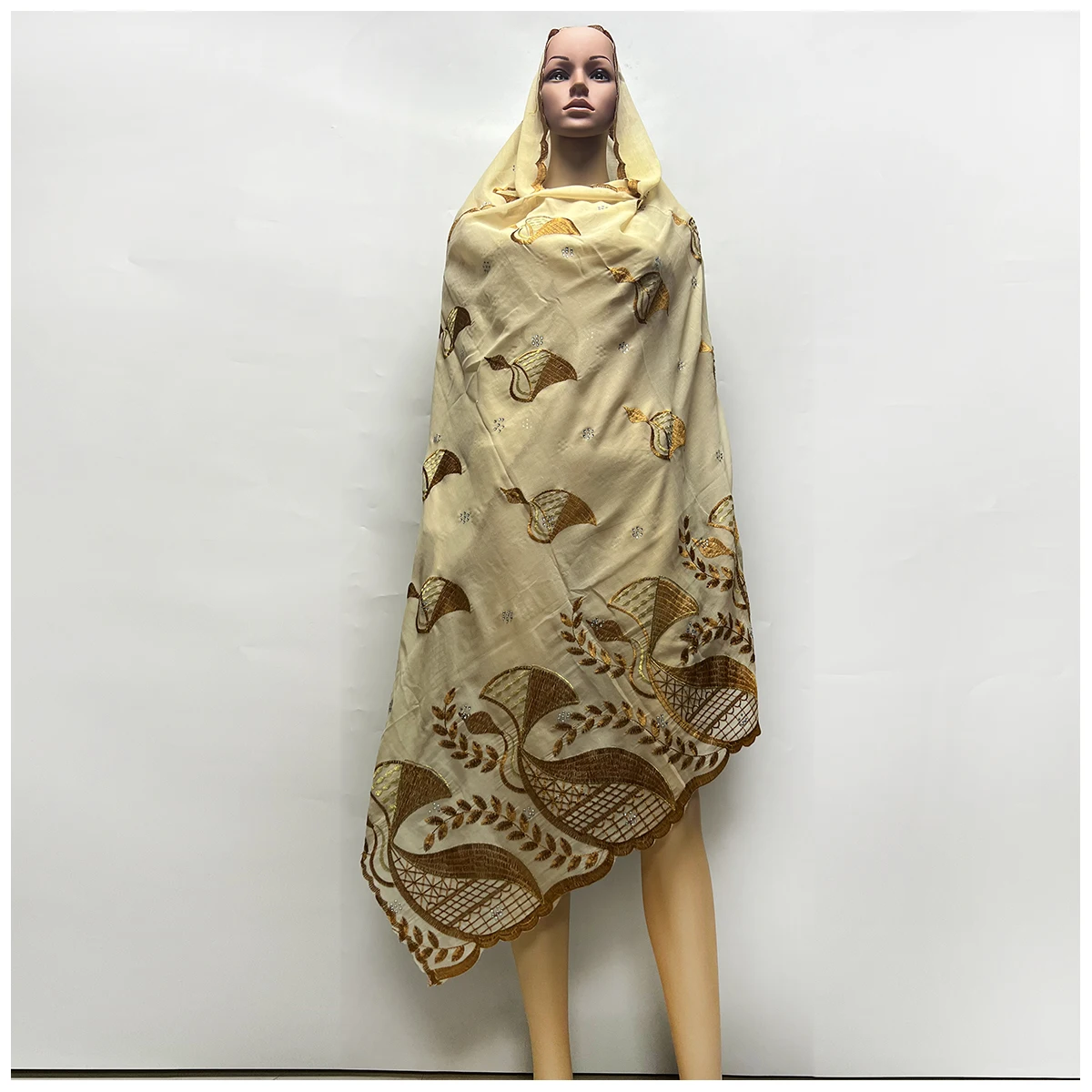 Special Price Limited Time Discount New African Women Scarfs Embrodiery  Cotton With Grenadine  Big Scarf for Shawls Pashmina