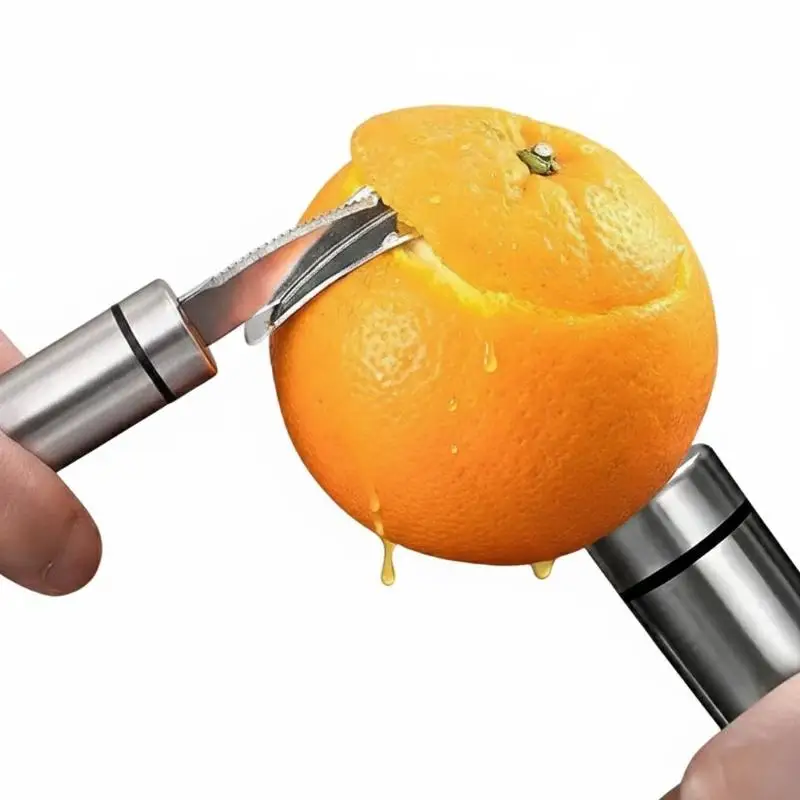 Portable Citrus Peeler Stainless Steel for Convenient Orange & Lemon Peeling Anywhere