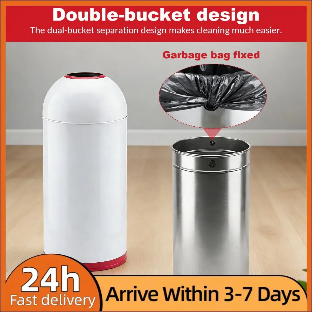 

Мусорное ведро 58 л с двойными утолщенными ведрами и съемным внутренним контейнером, круглое, коммерческое, для дома, офиса, ресторана, кухни