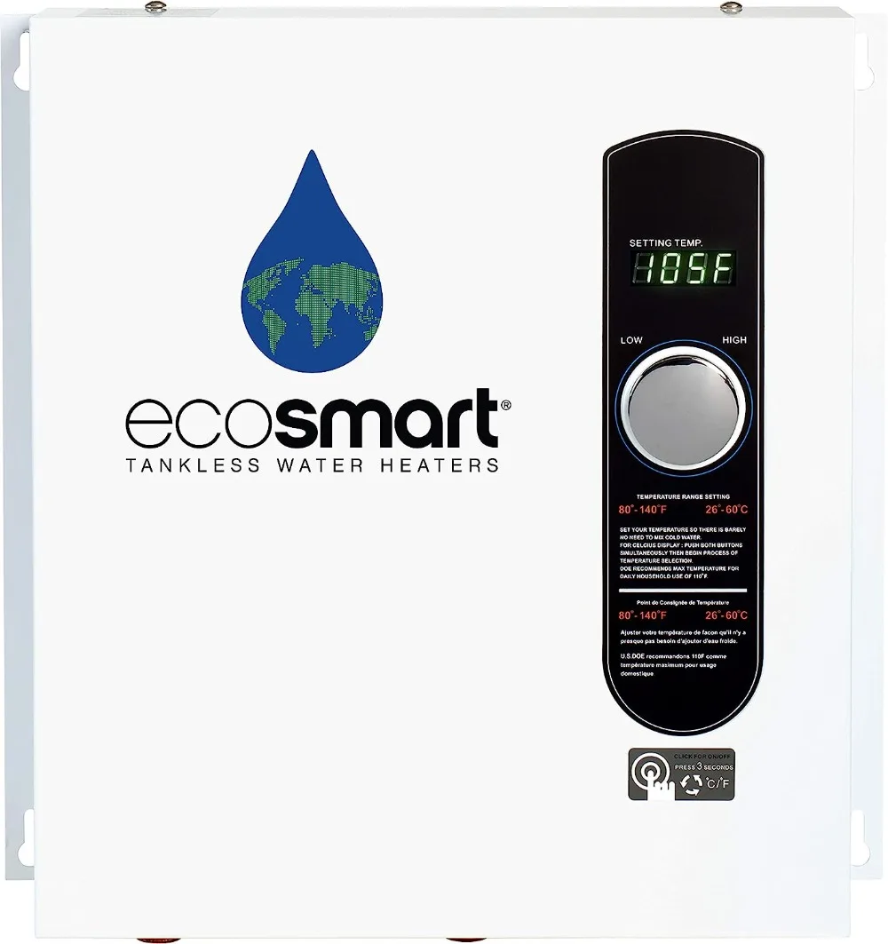 

EcoSmart ECO 27 Tankless Water Heater, Electric, 27-kW - Quantity 1, 17 x 17 x 3.5