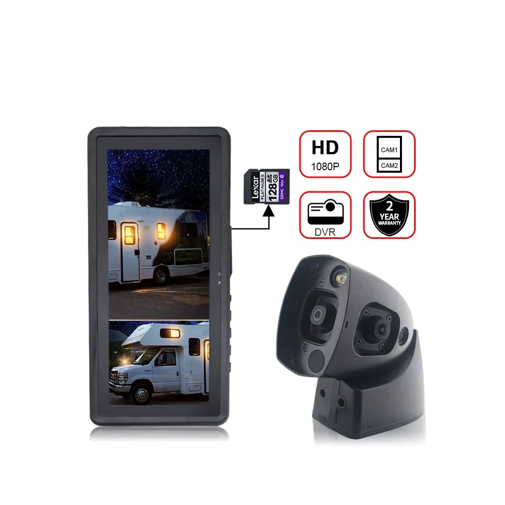 12.3 Inch Hd Full Screen Car Bus Truck Side Split View Mirror 1080P Dual Lens Camera Electronic Rearview Mirror Monitor