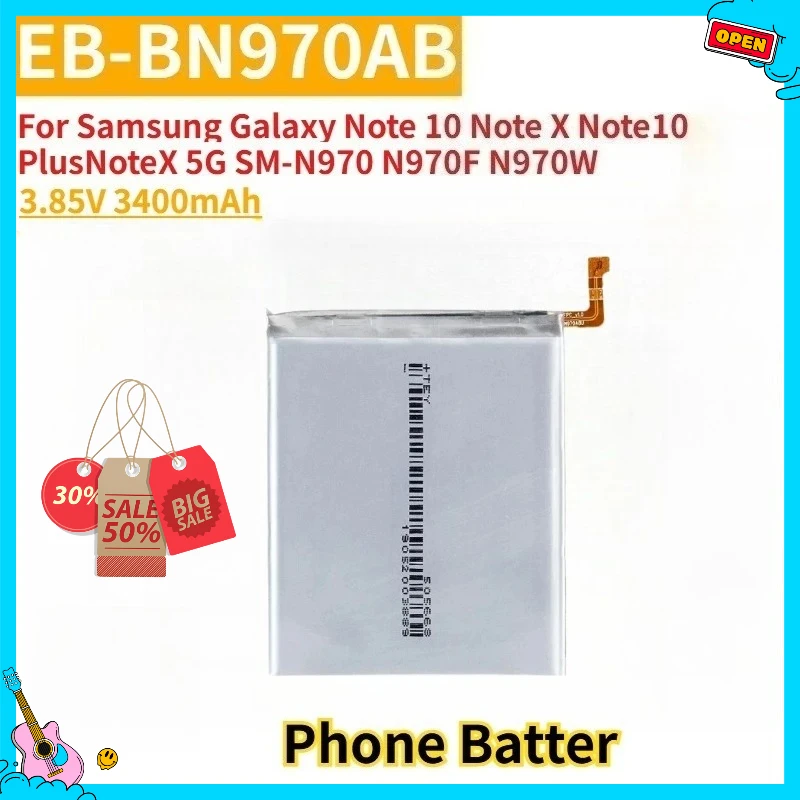 

New Mobile Phone Battery EB-BN970AB 3.85V 3400mAh For Samsung Galaxy Note 10 Note X Note10 Plus NoteX 5G SM-N970 N970F N970W