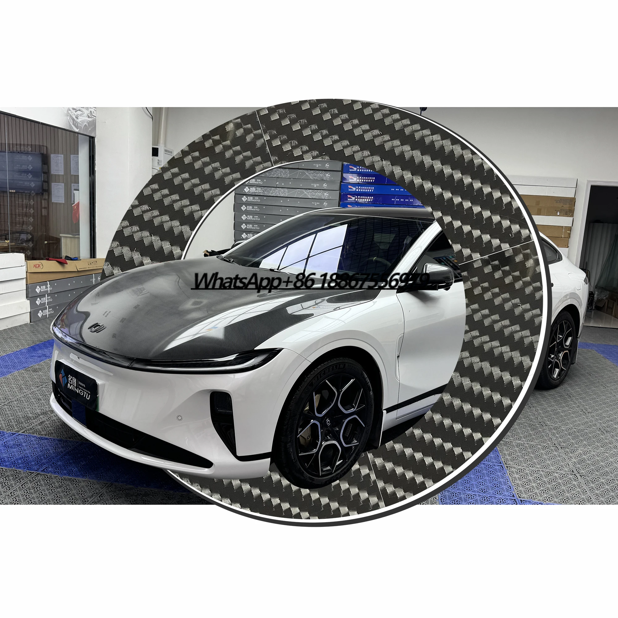 7.5mil TPU Carbon Fiber Vinyl Car Wrap Sticker Self-Healing Color-Changing UV Proof Anti-Scratch Body Paint Protective Film