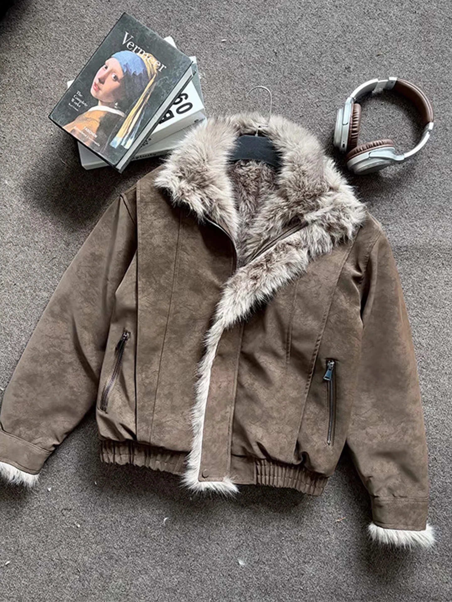 

Американская окрашенная рабочая одежда с воротником из искусственного меха, хлопковая куртка, мужская зимняя винтажная теплая верхняя одежда на подкладке, пальто