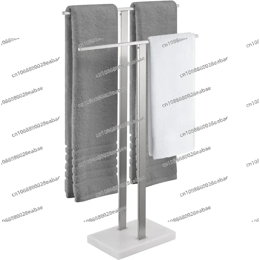 Standing Towel Rack 2-Tier Towel Rack Stand with Marble Base for Bathroom Floor, Upgrade Steady Design, SUS 304 Stainless Steel