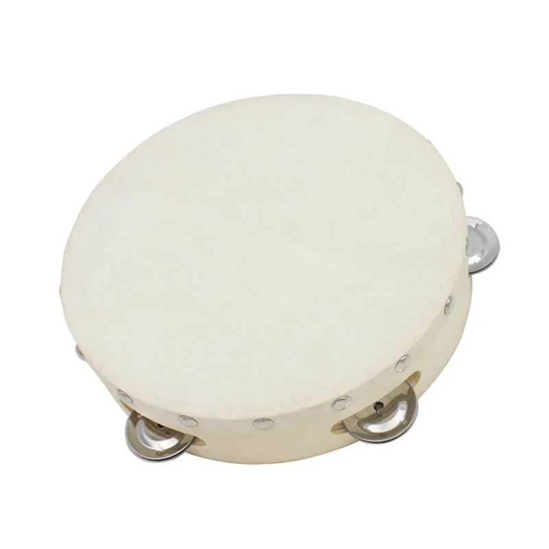 8inch Hand-Operated Bell Drums Orff Percussion Instruments Children's Dance Teaching Aids Hand Clapping Drums