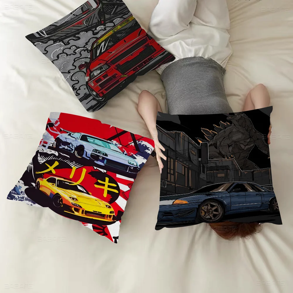 80s Vintage Car Pillowcase Toon Gift Cushion Cover Bedroom Home Sofa Chair Seat Decor Pillow Case