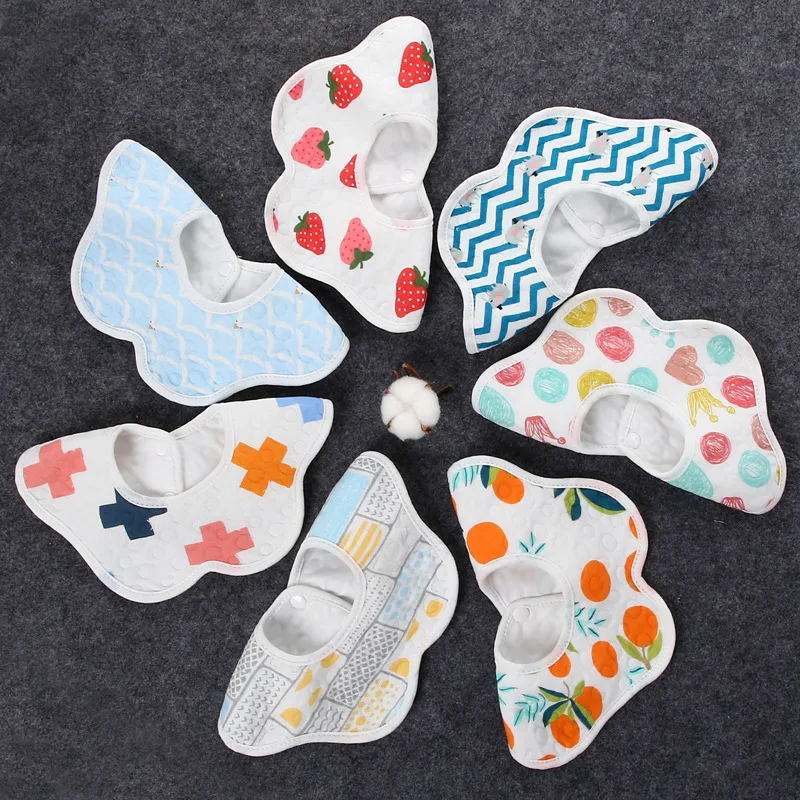 Waterproof Baby Feeding Bibs 360 Degree Petal Infants Cute Cotton Yarn Saliva Towel Newborn Toddler Soft Burp Cloth For Kids Bib