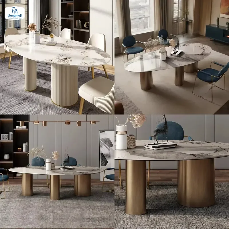 Marble Kitchen Dining Table Modern Furniture Luxury Mid-century Plastic Home Tables Mesas De Comedor Dinning Living Room