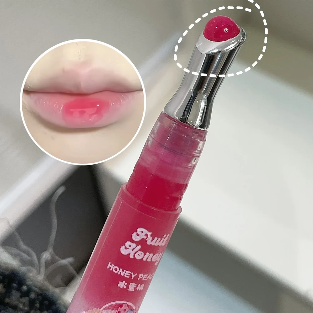 Óleo de essência labial iluminador de mel de fruta Pinkyfocus - hidratante, anti-seco e crack, oculta linhas labiais para lábios carnosos