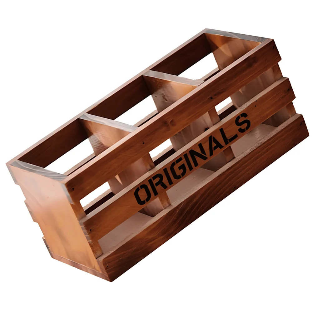 Tempat Pena Pengatur Meja Serba-serbi Kayu Solid Meja Multi-kisi Kuas Rias Meja Rias Kotak Desktop Kantor