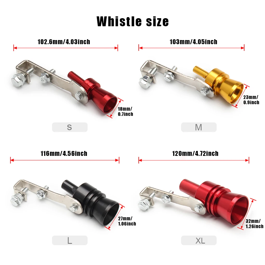 2 × صمام نفخ، صفارة الضوضاء، محاكي كاتم صوت توربو، طرف سيارة XL فضي