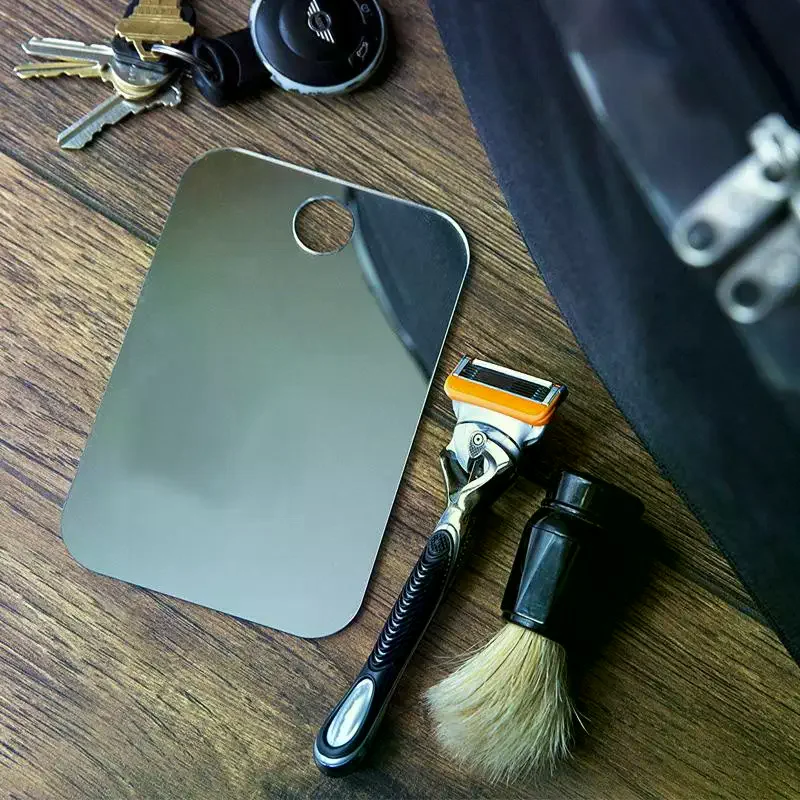 Acrylic Anti Fog Mirror Shower Shaving Fogless Mirror Washroom Unbreakable Portable Travel Shaving Bathroom Accessories Tools
