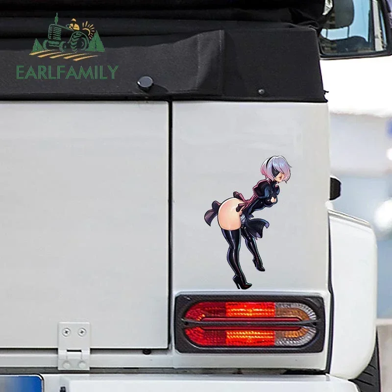 EARLFAMILY 13cm for Nier 2B Car Stickers Creative Vinyl Decals  Scratch-Proof Graffiti Car Accessories Windows Trunk Decoration