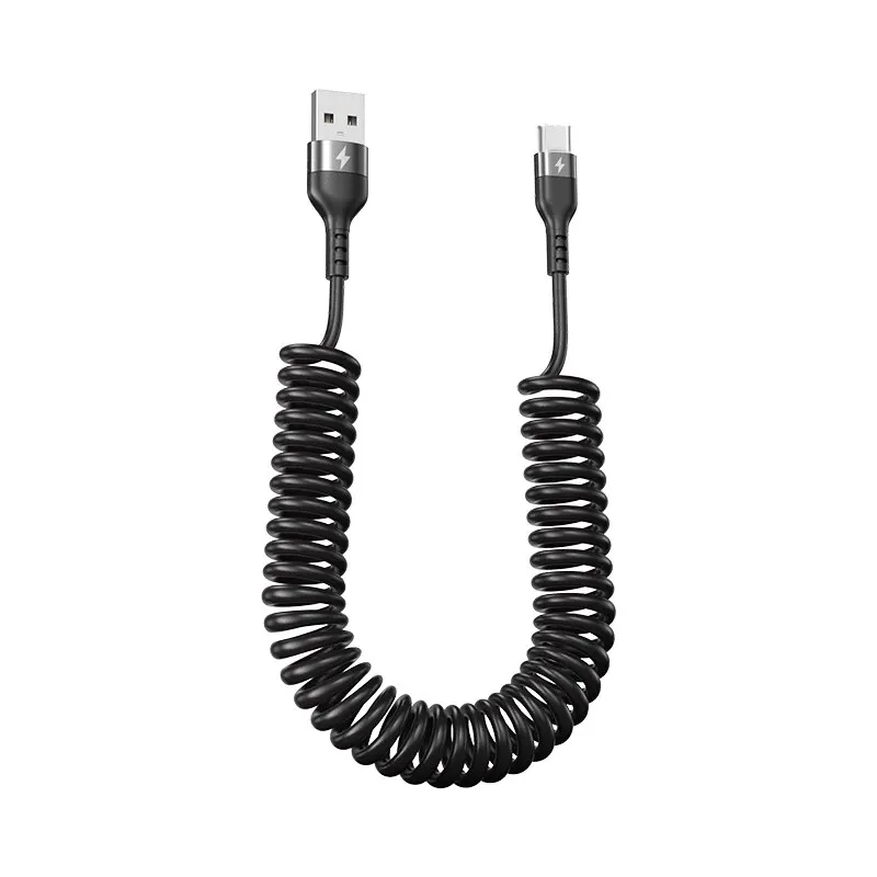 66W 5A szybkie ładowanie typu C kabel sprężynowy teleskopowa ładowarka do telefonu samochodowego kabel USB do Samsung Xiaomi Redmi kabel USB C