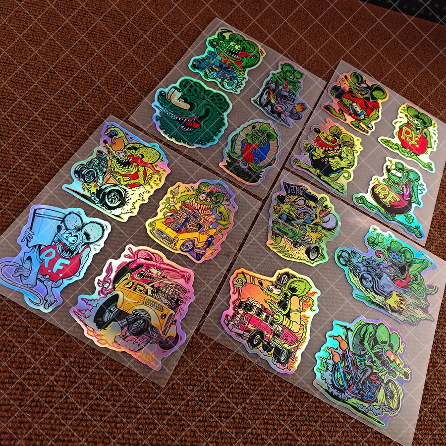 

4 pieces of Funk mouse doodle stickers, cartoon stickers, car stickers, self-adhesive and irregularly shaped