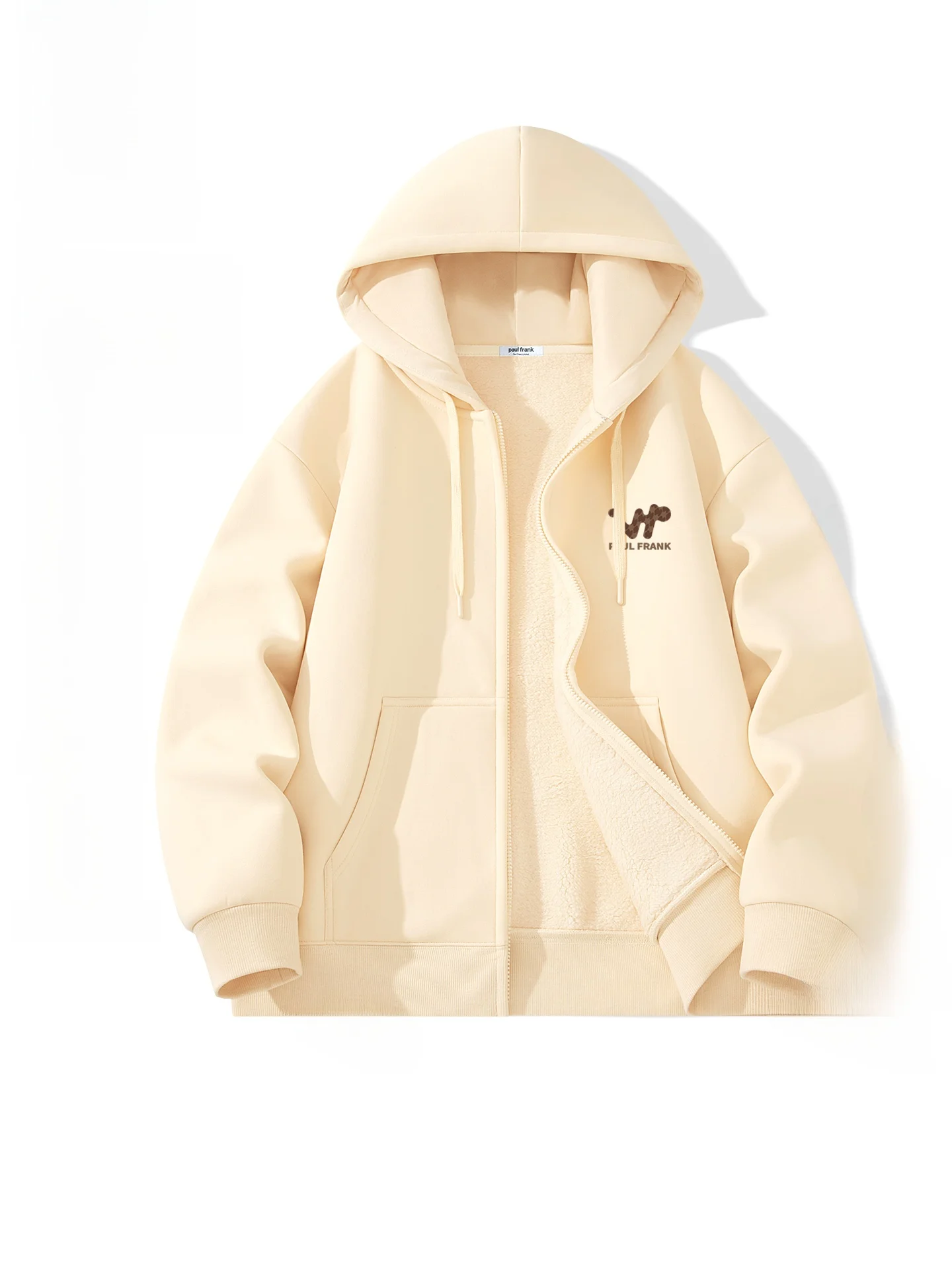 

Thiened Fce Hooded Cardigan Sweatirt Men's Winter Warm Outerwear Zipper Closure Long Sve Cleanfit Sle