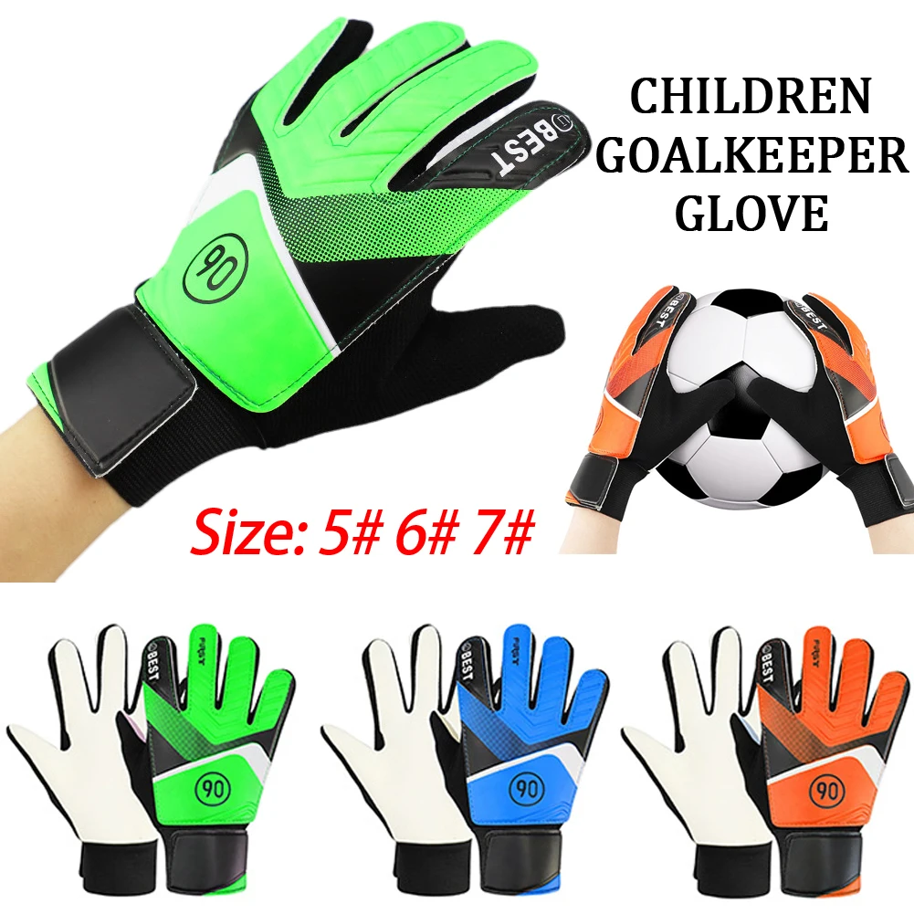 

1 Pair Children Soccer Goalkeeper Gloves Anti-Collision Latex PU Goalkeeper Hand Protection Gloves Football Accessories for Kids