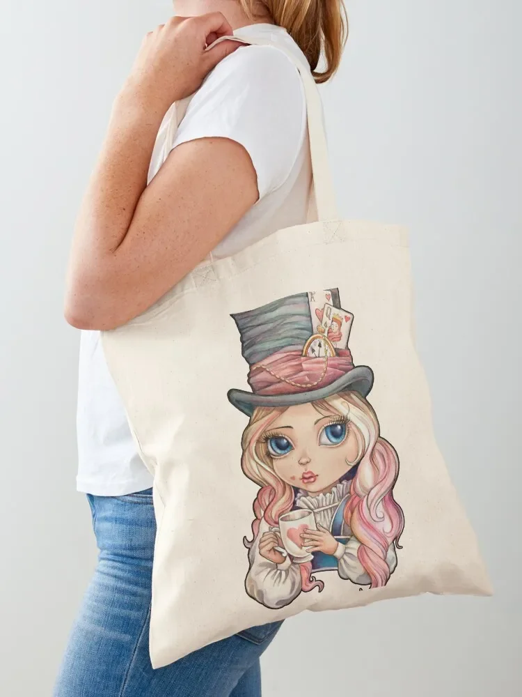 Mad Hatter Alice Tote Bag shopper bag women canvas Women's bags sac pour femme shopper bag woman