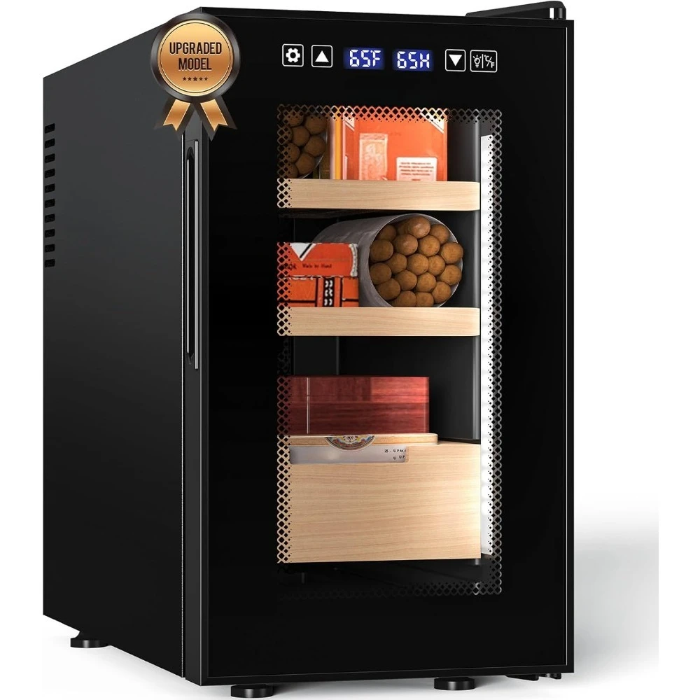 

23L Pro 2 SE Electric Cigar Humidor, Smart Humidity & Temp Quiet Control, Holds 150 Counts, Thermostatic Cabinet w/Spanish