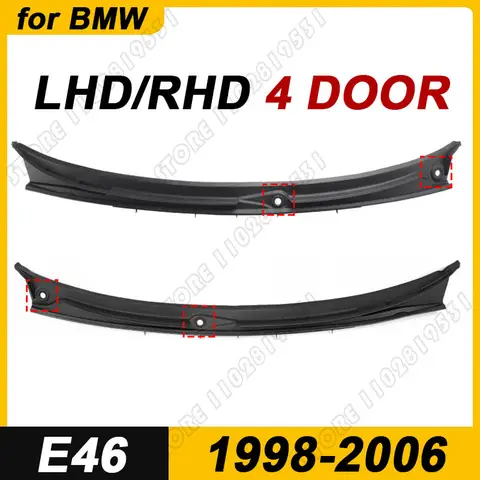 1998-2006 E46 4 도어 세단 BMW 320i 323i 325i 328i 330i M3 앞 유리 와이퍼 카울 패널 커버 LHD 51718208483 RHD 51718189100