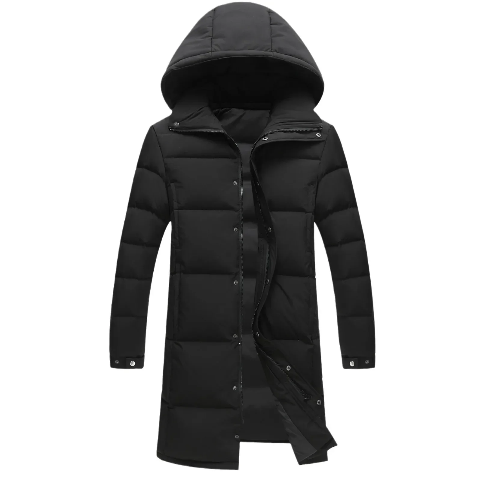 New Winter Men Long Puffer Jackets Hooded Duck Down Coats Unisex Casual Down Jackets Couples Outdoor Windproof Warm Jackets 3XL