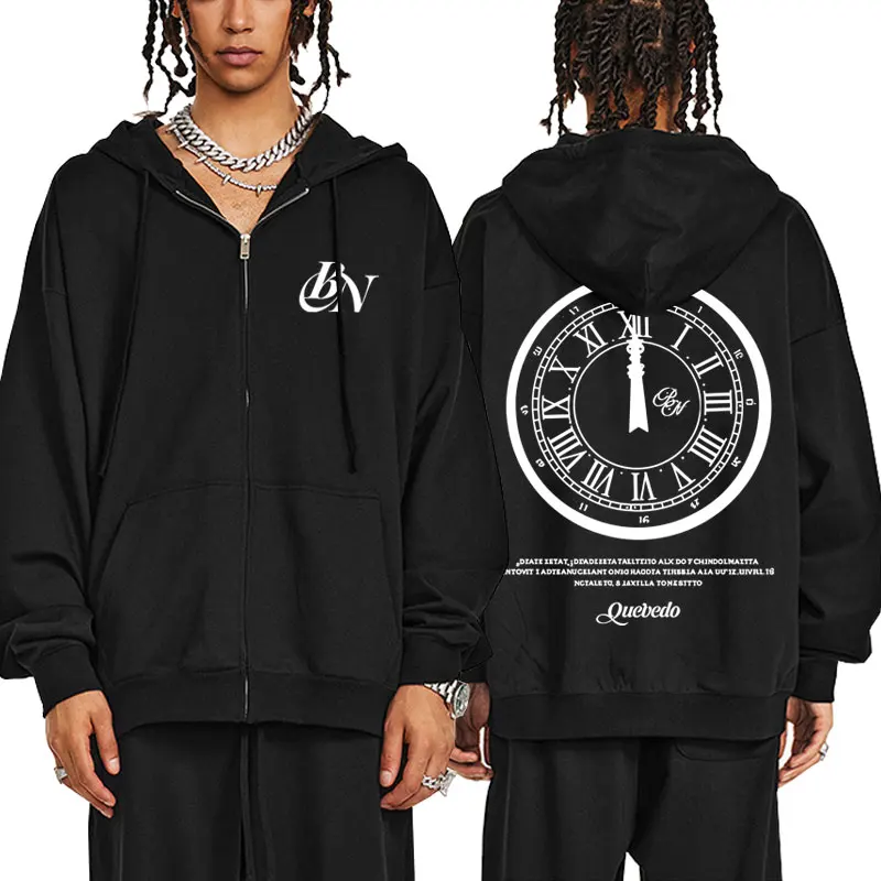 

Rapper Quevedo Buenas Zipper Hoodie Noches Album 2025 Merch Zip Up Jacket Men Women Hip Hop Fashion Oversized Zip Up Sweatshirt