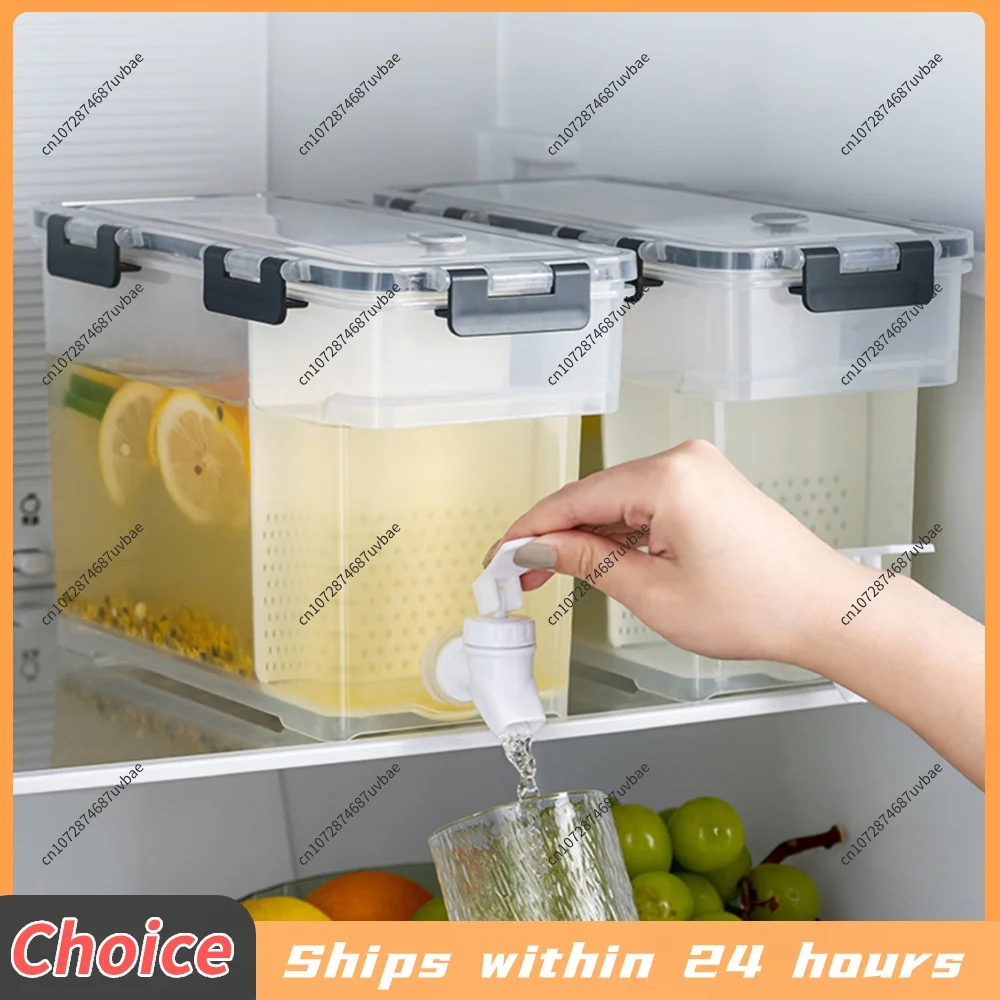 3.5/6L Fridge Drink Dispenser Large Capacity Water Juice Containers Leakproof Lemonade Tea Water Kettle for Home Kitchen Office