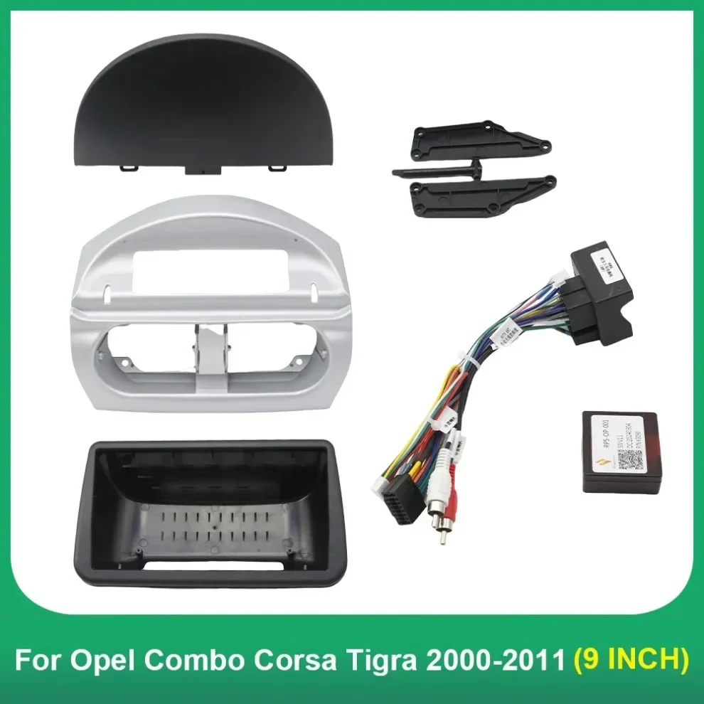 Car radio frame 9 Inch  Fascia Adapter Canbus Box Decoder Android  Dash Fitting Panel Kit For Opel Combo Corsa Tigra