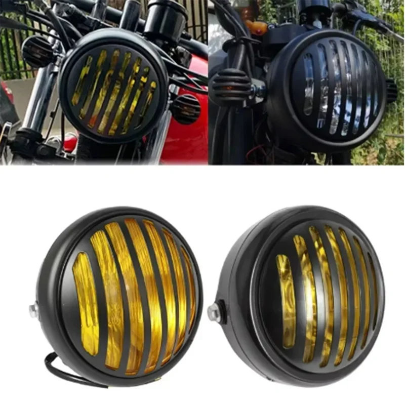 

Motorcycle Modified Headlight Retro Headlight 35W Halogen Headlight Universally Applicable to CG125 GN125 Yamaha Suzuki Harley