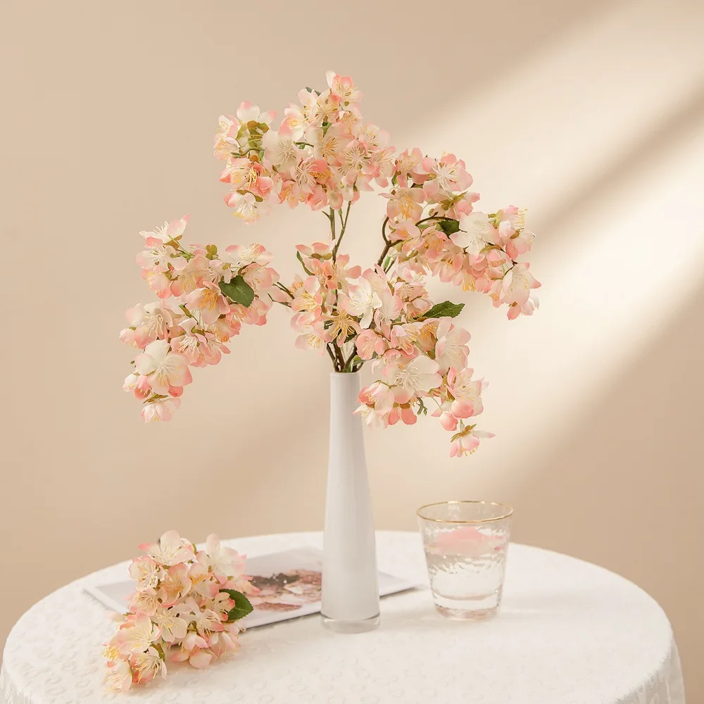 

Artificial Flower Pink Cherry Blossom Flower Arrangement Table Center Decoration Home Plum Blossom Fake Flower Branch Decoration