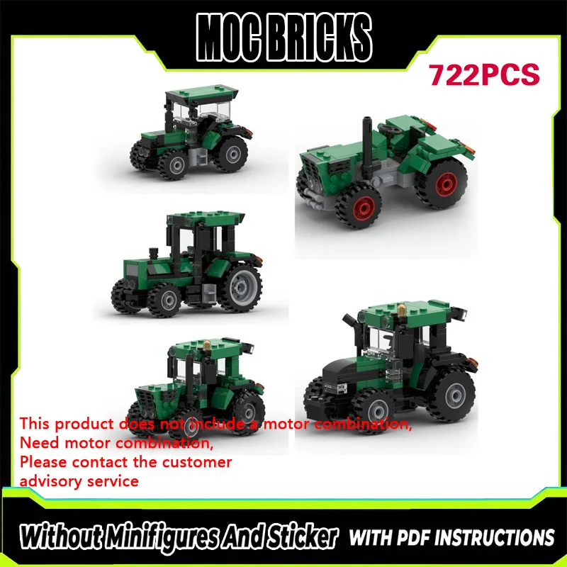 

City Car Model MOC Building Bricks Agricultural Tractor Bundle Modular Technology Gifts Holiday Assemble Children Toys Suit