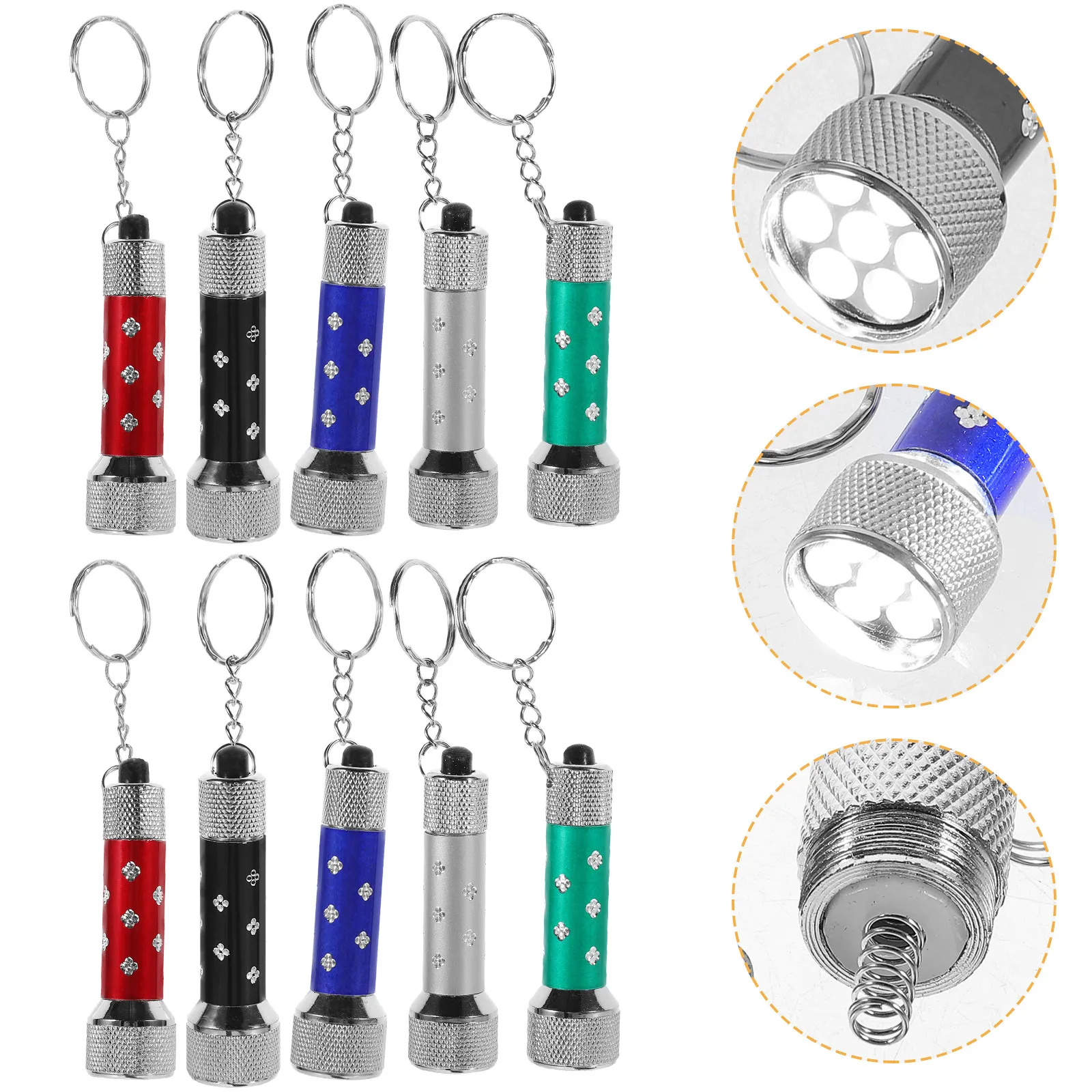 20Pcs Mini Torch Flashlight Creative Aluminium Alloy LED Keychain Portable Emergency Lighting for Night Outdoor Use