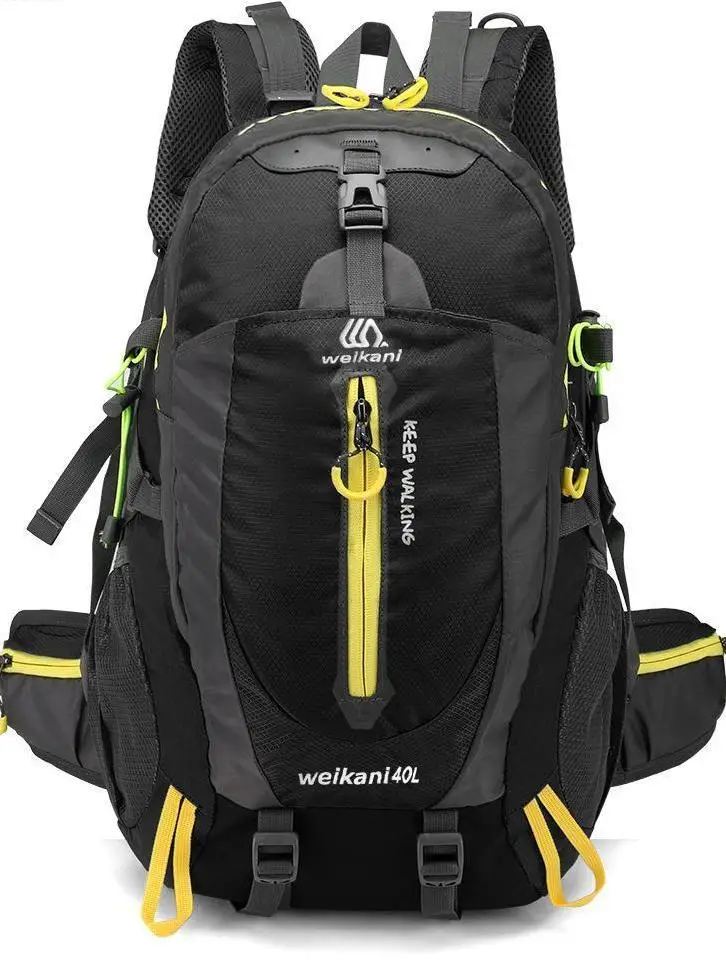 新しい軽量屋外防水ナイロンダブルショルダーバッグユニセックスハイキングバックパックサイクリングバッグ登山バッグ-40-リットル容量