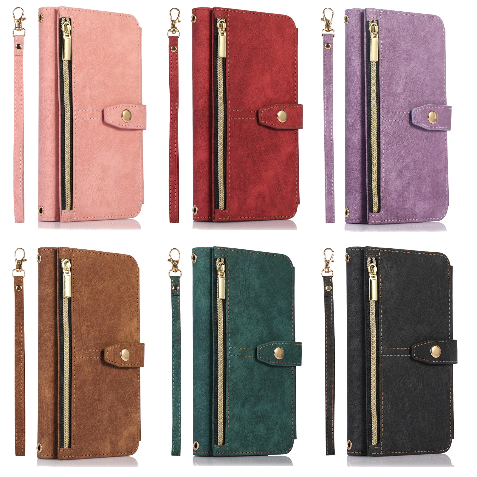Lanyard Zipper Wallet Leather Case For Xiaomi Redmi Note 11 11s10s Pro 9 9C 12T 11T 10T Pro  POCO X3 NFC Cover 9 Cards Holder image 6