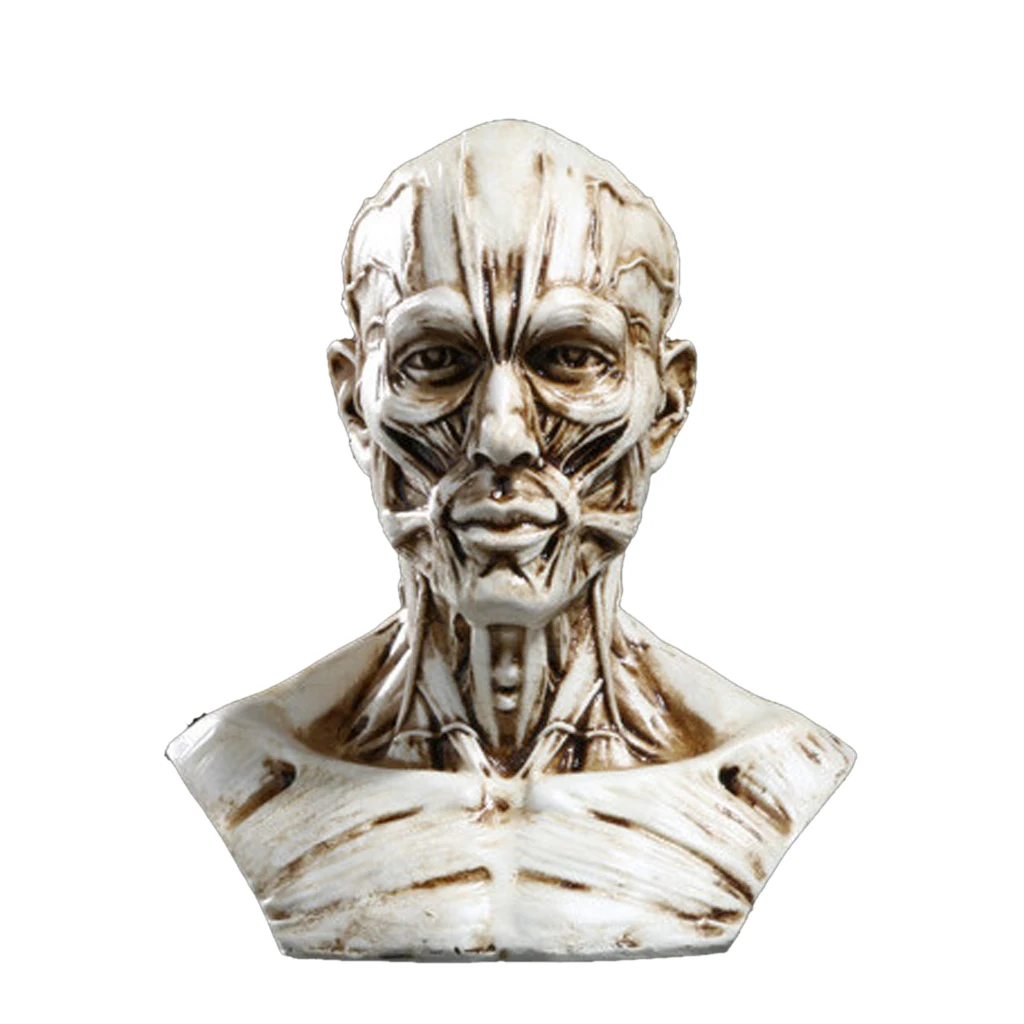 Human Head Model 10cm Resin Antique White Decor for Art Classroom and Drawing School