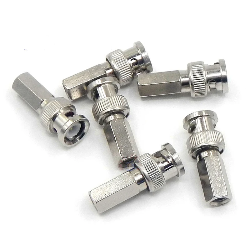 2/5/10pcs Bnc Male To Hexagonal Rf Coaxial Connector Cable Adapters For Cctv Ip Camera Security System