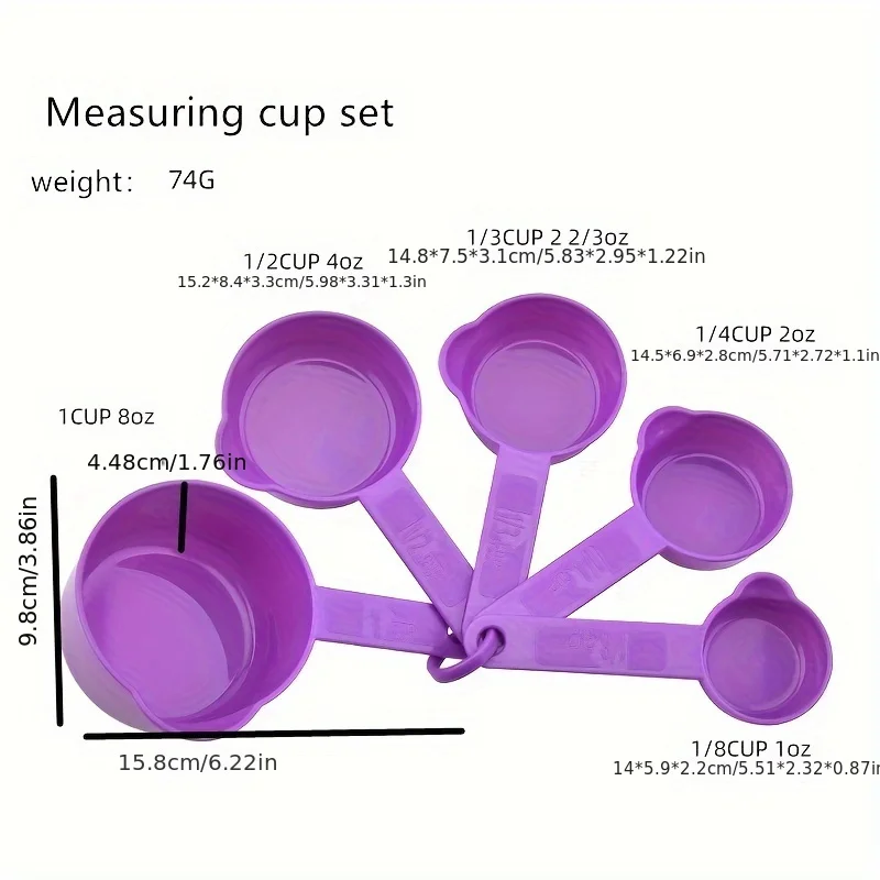 55pcs/5sets Essential Cooking & Baking Measuring Set: Accurate, Durable Cups & Spoons - Perfect Kitchen Addition for Easy Prep
