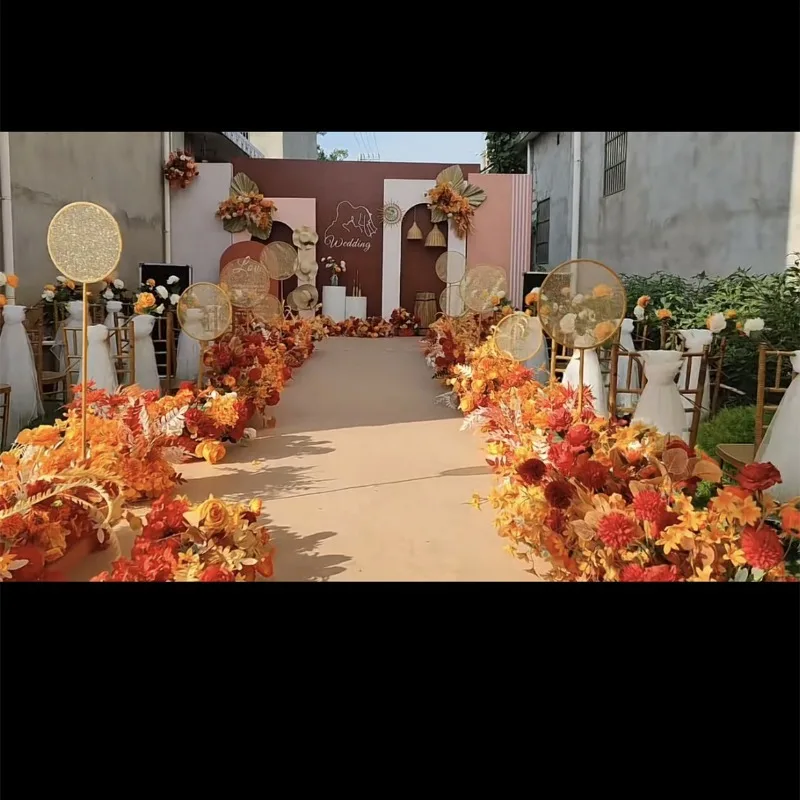 Wedding props Road guide wedding background decoration film leaf wedding scene arrangement window ornament wrought iron