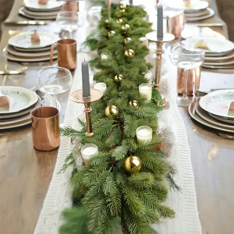 

Christmas decoration pine needles, cypress leaves, pine tree leaves, simulated door hanging, simulated rattan wall