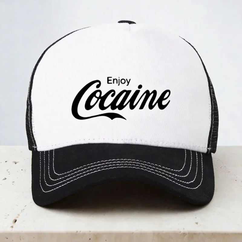 Gorra de béisbol Enjoy Cocaine, gorra de moda divertida para cumpleaños, gorra informal de verano con malla transpirable, gorras snapback