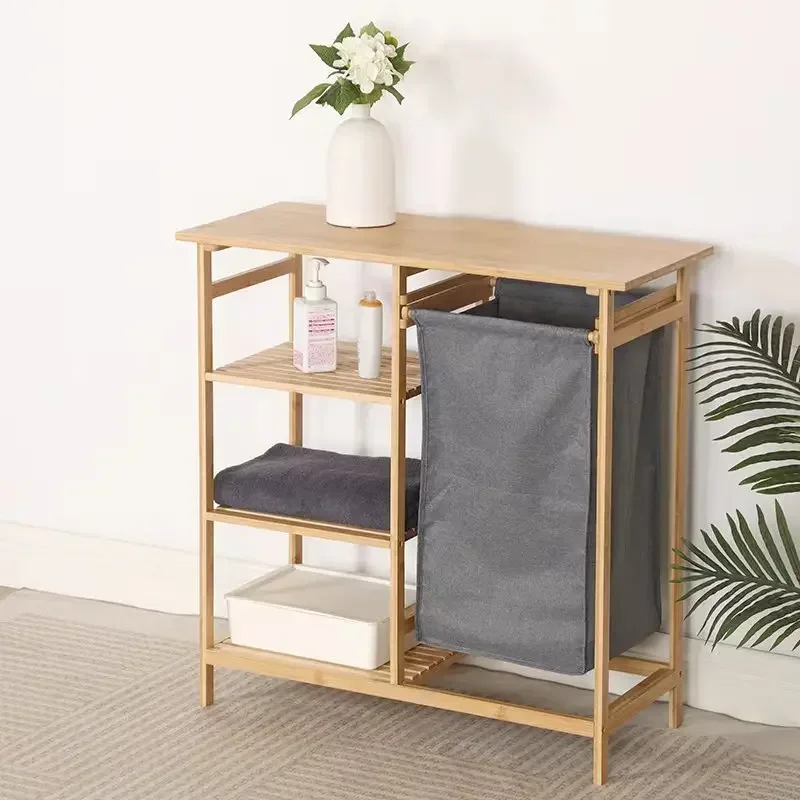 Factory New Bathroom Shelf Bathroom Washbasin Frame Nanzhu Storage Shelf Multi-layer Tripod Floor Type