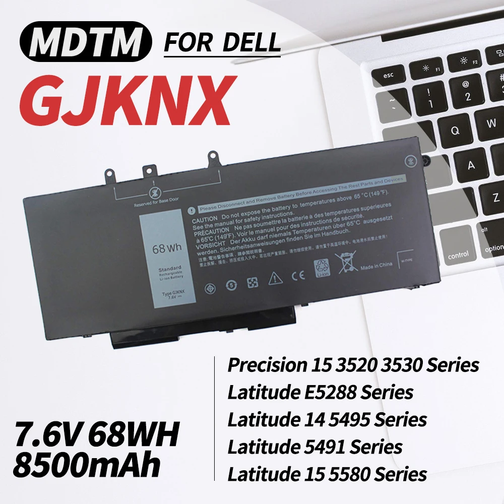 

GJKNX Laptop Battery for Dell Latitude 5480 5580 5590 5490 5280 5288 5488 5591 5491 5495 E5480 E5580 E5490 E5590 Fit GD1JP DY9NT