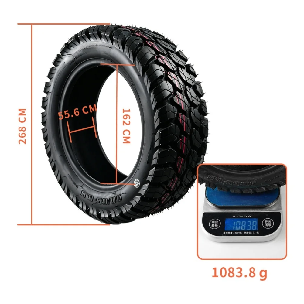 90/65-6.5 Tubeless Tire for TUOVT For Electric Scooters Rugged Construction All Terrain Grip Shock Absorbing Lightweight