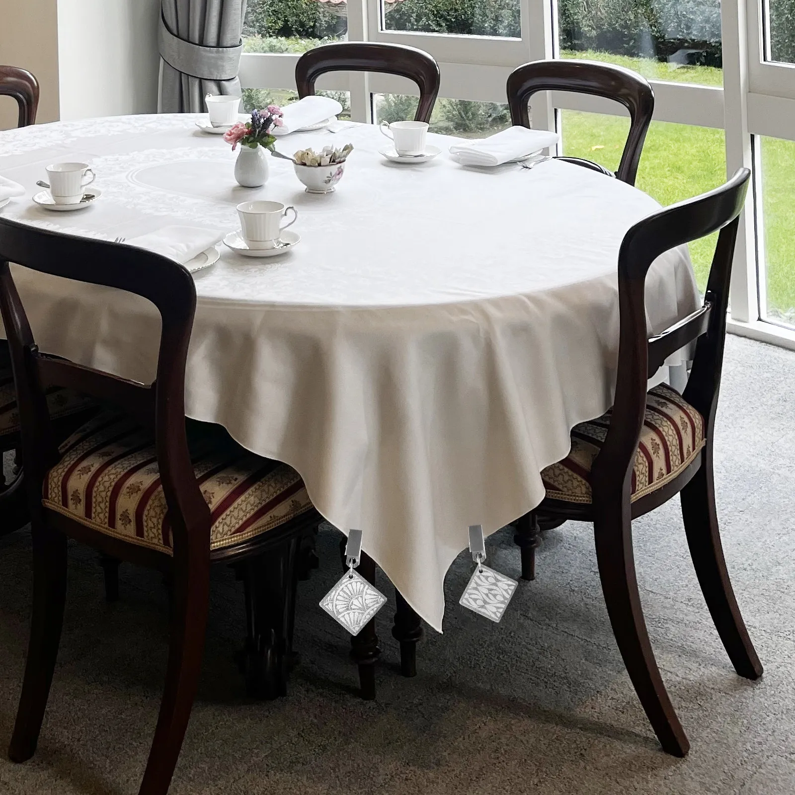 4 pièces de clips de fixation pour nappes, réutilisables, petits, en fer, anti-vent, compacts, pour salle à manger, maison, restaurant, cuisine, extérieur, pique-nique, banquet