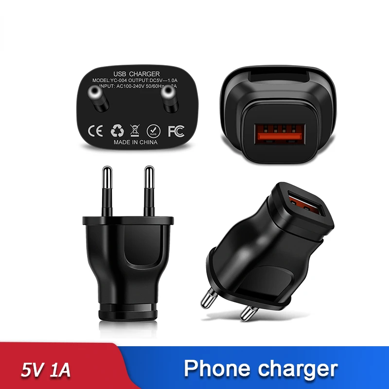 USB Wall Phone Charger 1 Port  5V 1A Small USB Charger Power Adapte Mobile Network Charger for Samsung S10 Iphone Charger Type C