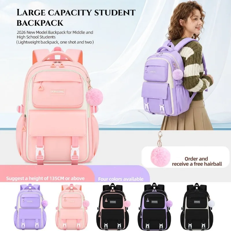Middle School Students School Bags Young Girls Cute Backpacks Teenage Casual Daypack Durable Book Bag Waterproof Travel Rucksack